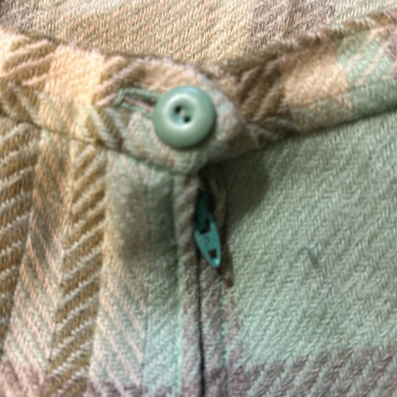 Vintage Garland 1970s? Blue Gray Plaid Box Pleated Wool Circle Skirt Small - Picture 12 of 16